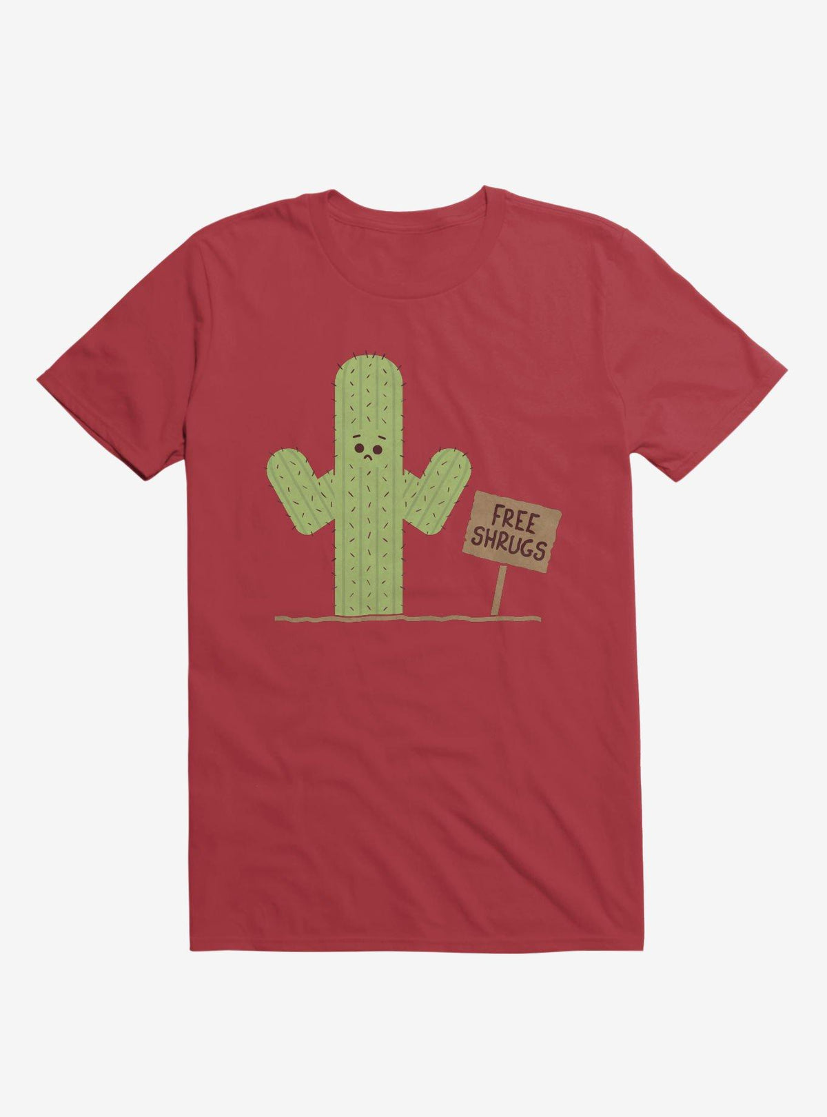 Cactus Free Shrugs Red T Shirt T Shirt Viral TikTok Daily Wear