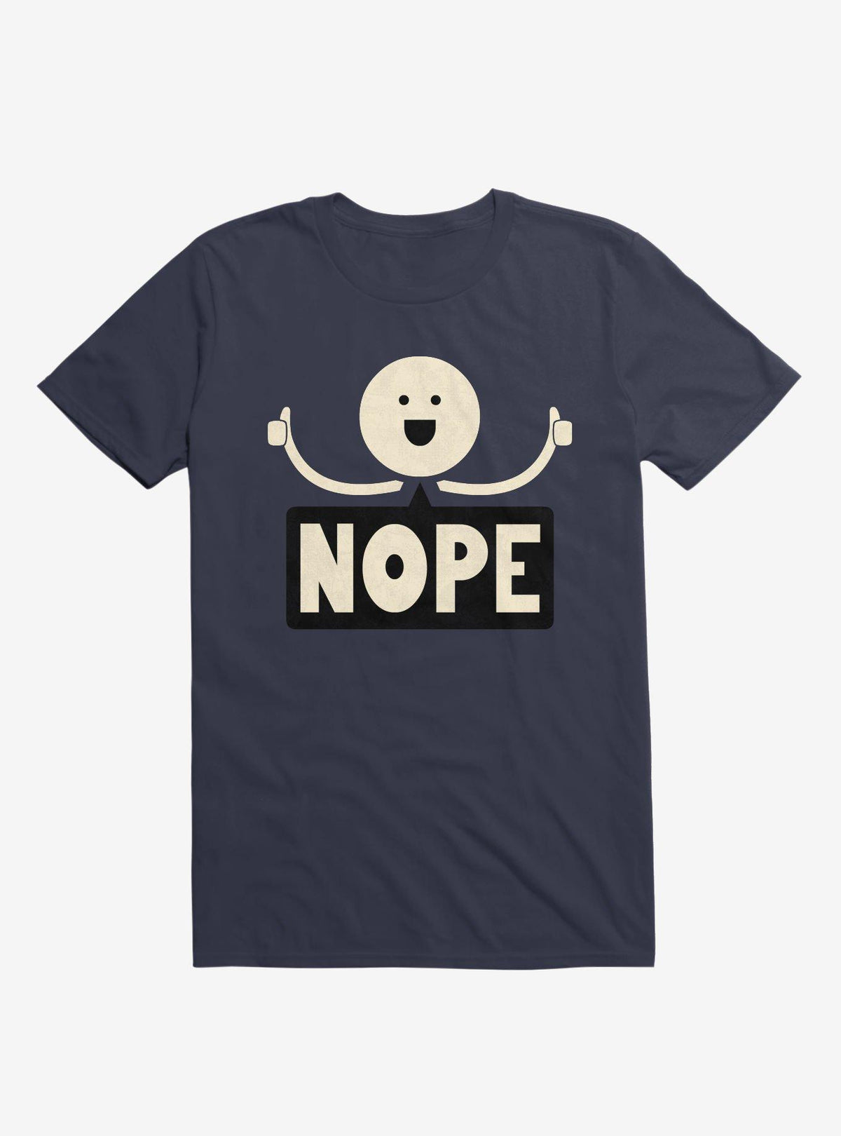 Thumbs Up Face Nope Sign Navy Blue T Shirt T Shirt Trending US Best Seller Look
