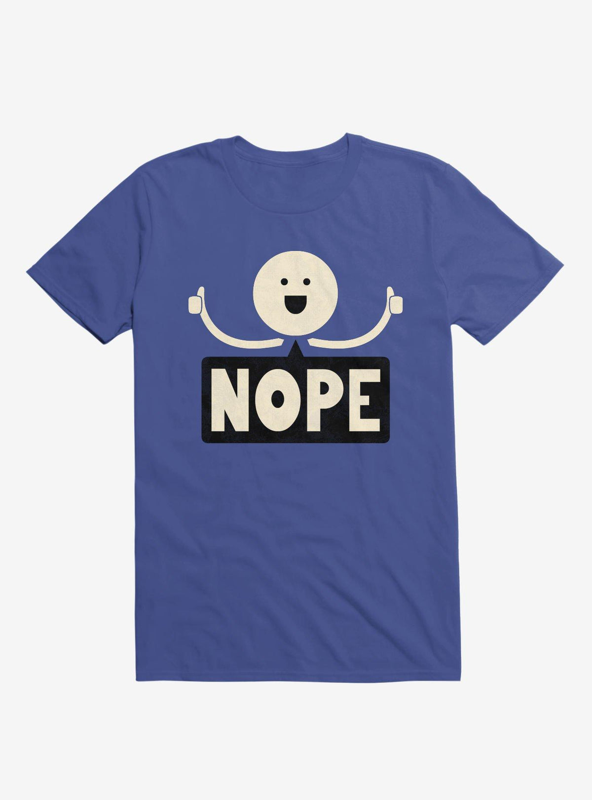 Thumbs Up Face Nope Sign Royal Blue T Shirt T Shirt Premium Print Funny Quote