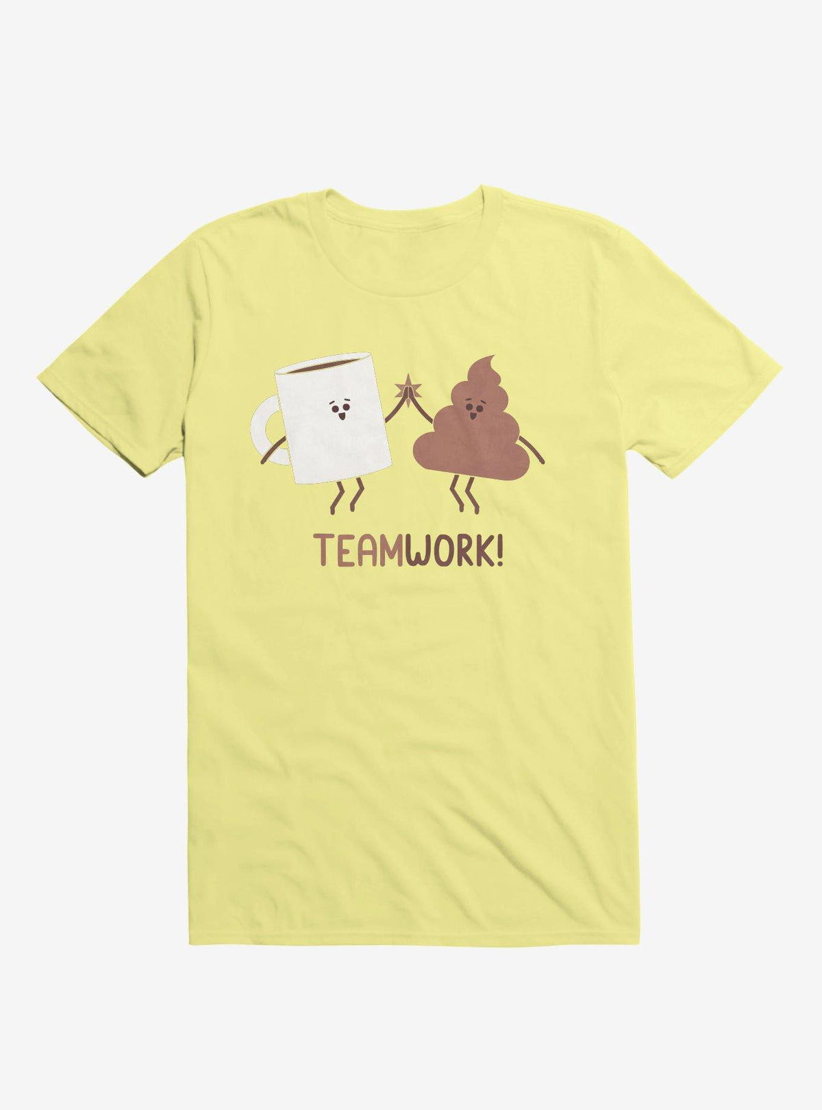 Teamwork Coffee And Poop Corn Silk Yellow T Shirt T Shirt Trending US Funny Quote