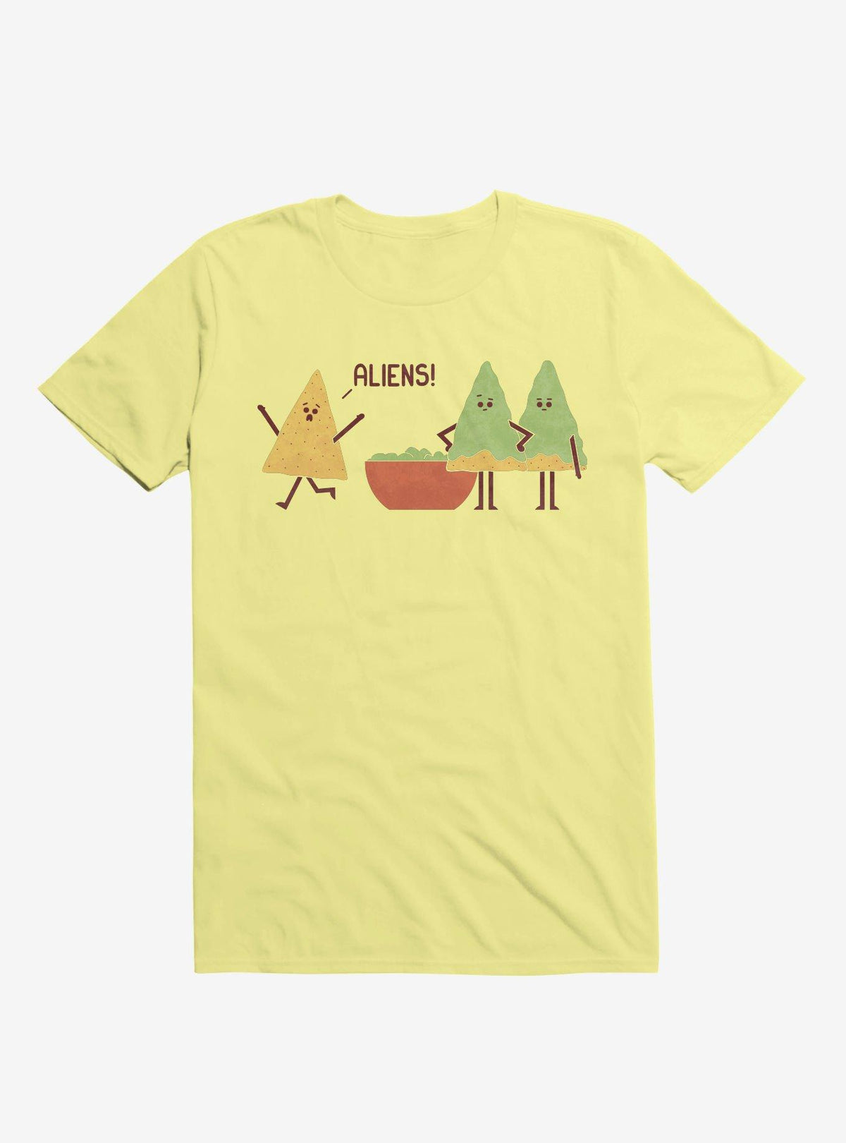 Aliens Chip Guacamole Dip Corn Silk Yellow T Shirt T Shirt High Search Demand Daily Wear