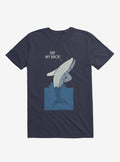 Bad Back Whale Oh My Back Navy Blue T Shirt T Shirt Comfort Fit Best Seller Look