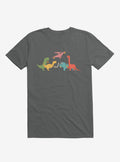 Dinos Eating Pizza Charcoal Grey T Shirt T Shirt Viral TikTok Humor Gift