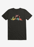 Dinos Eating Pizza Black T Shirt T Shirt Viral TikTok Best Seller Look