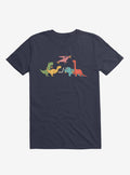 Dinos Eating Pizza Navy Blue T Shirt T Shirt Viral TikTok Gift Ready