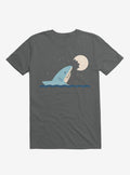 Shark Moon Bite Charcoal Grey T Shirt T Shirt Premium Print Gift Ready