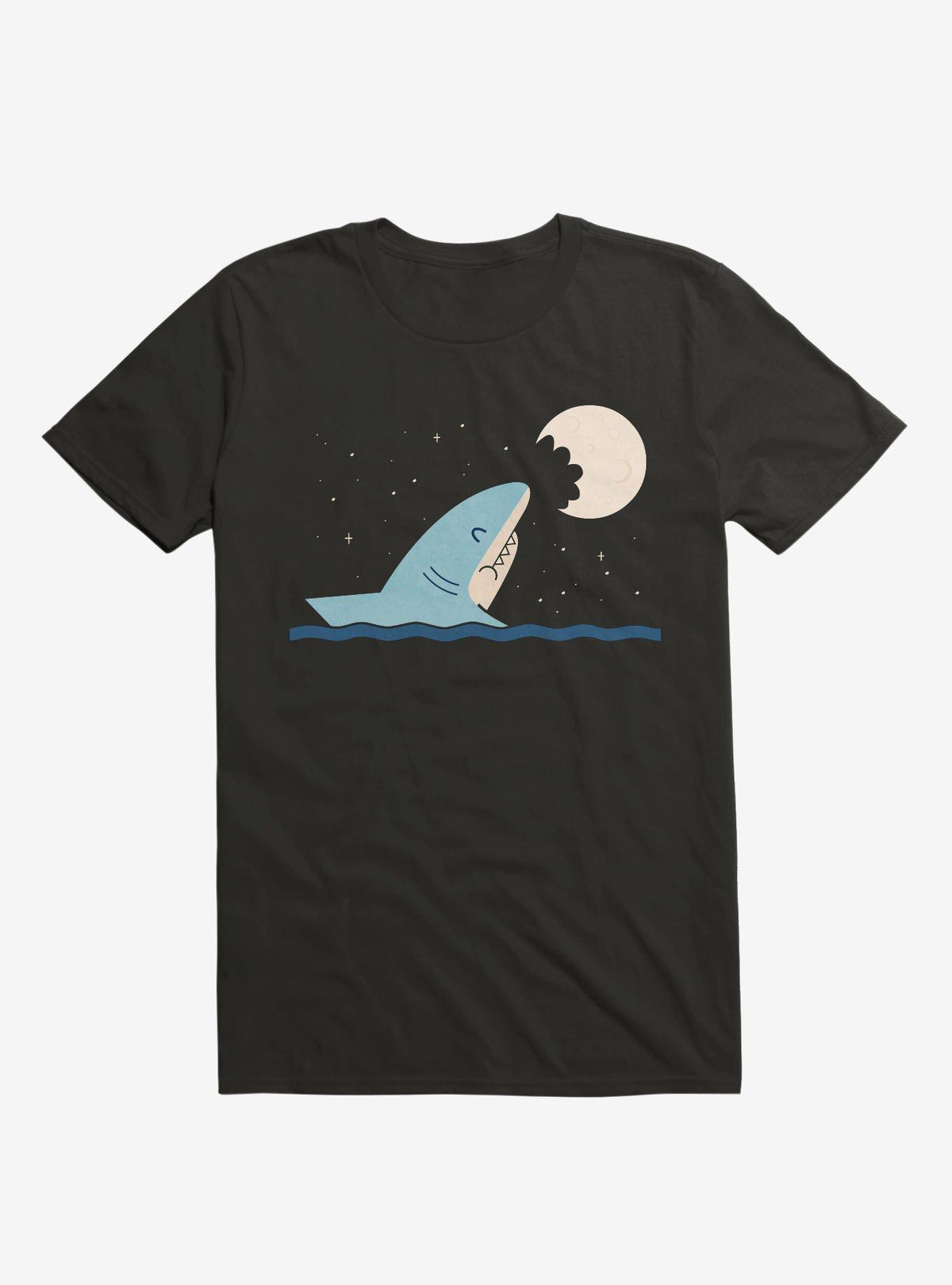Shark Moon Bite Black T Shirt T Shirt Trending US Gift Ready