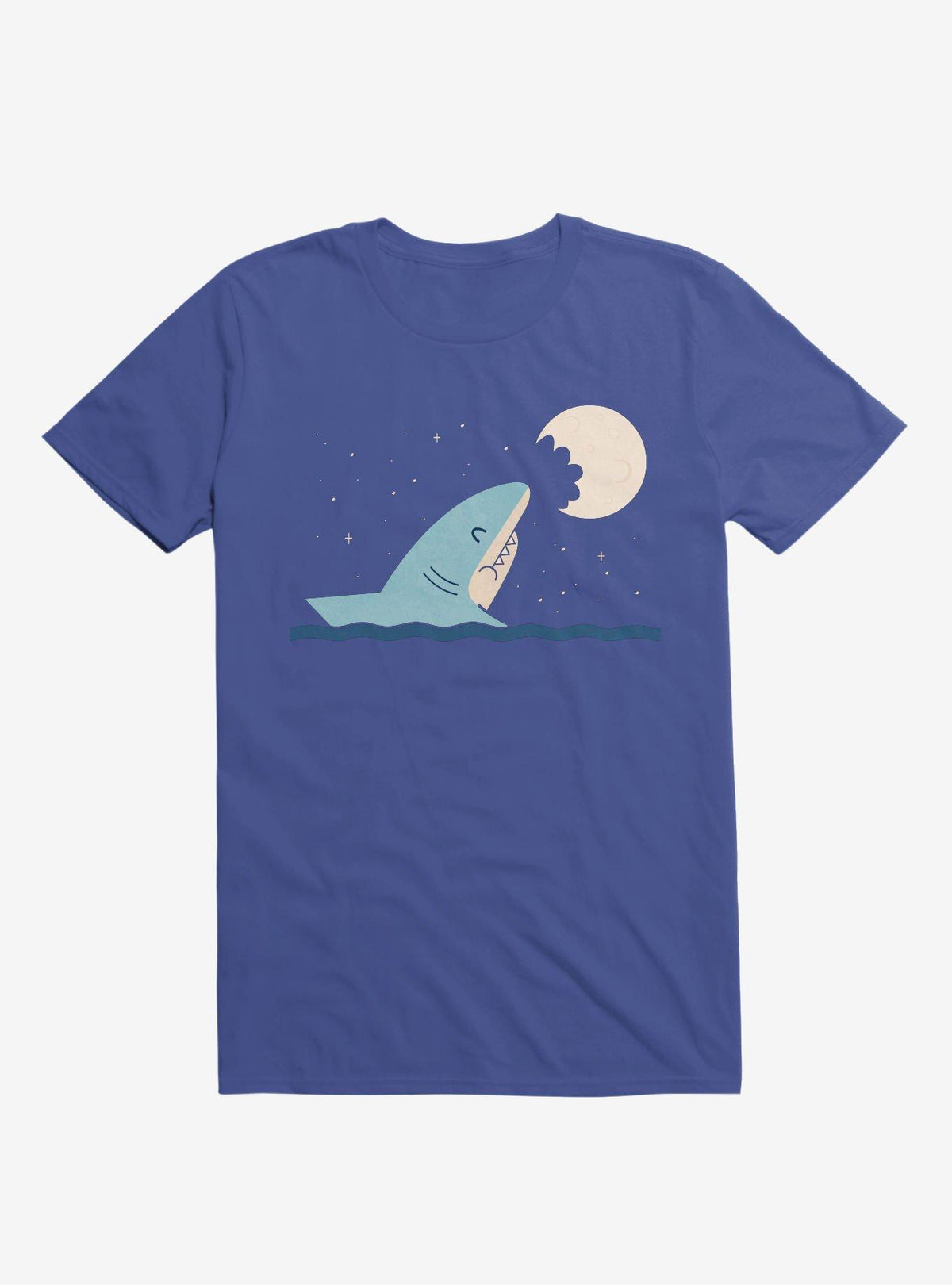 Shark Moon Bite Royal Blue T Shirt T Shirt Trending US Daily Wear