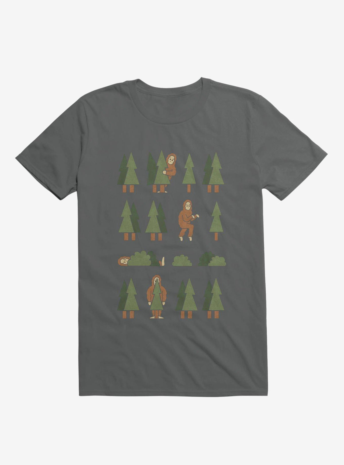 Bigfoot Forest Charcoal Grey T Shirt T Shirt Premium Print Humor Gift
