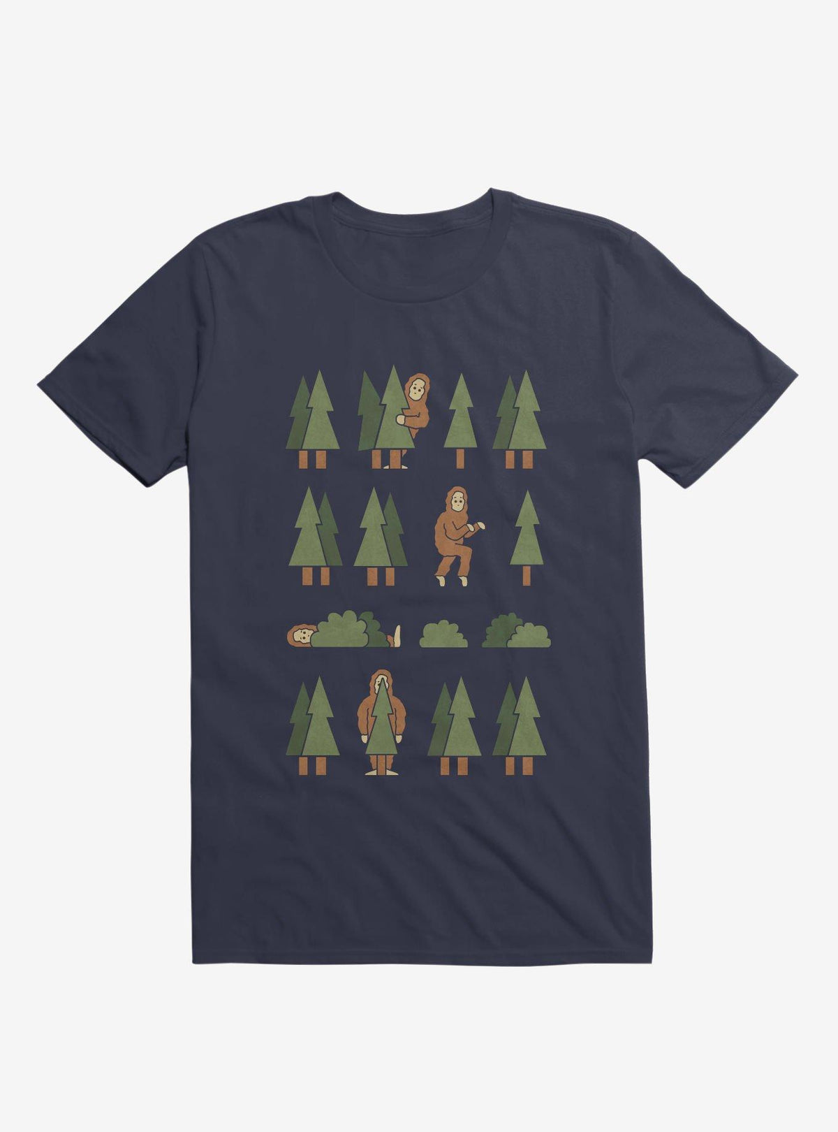 Bigfoot Forest Navy Blue T Shirt T Shirt Premium Print Humor Gift
