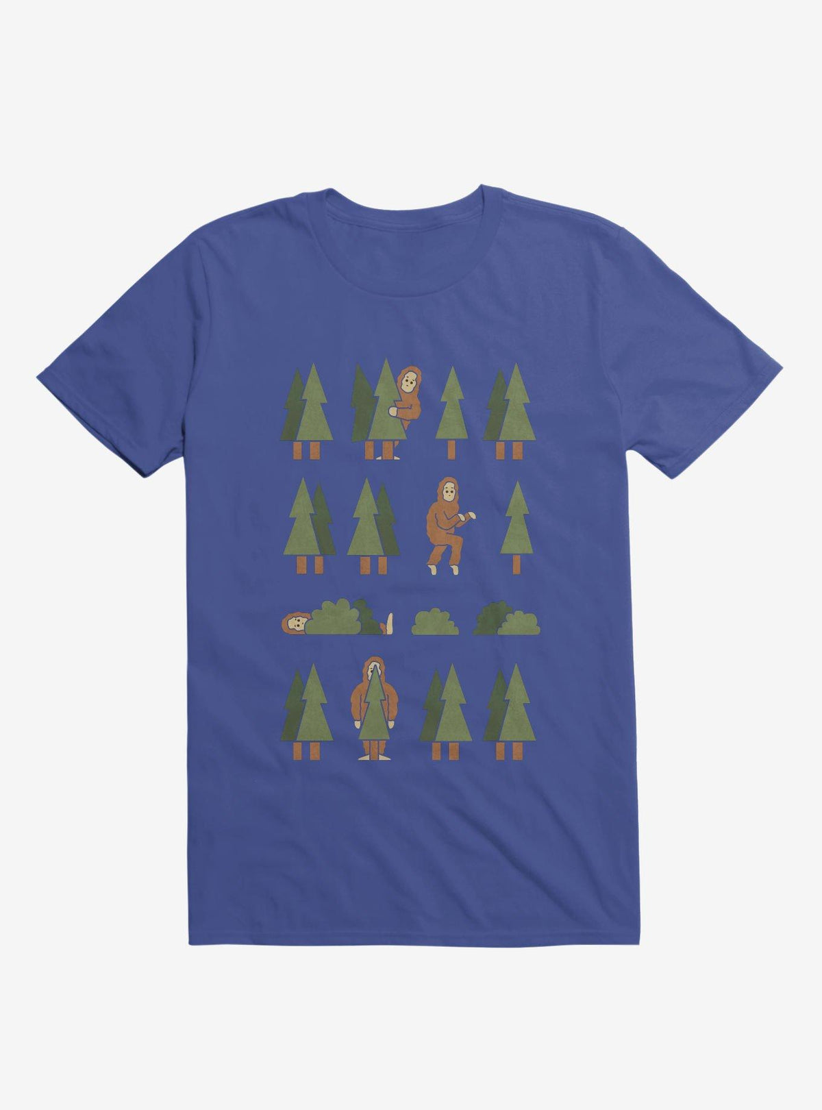 Bigfoot Forest Royal Blue T Shirt T Shirt Streetwear Style Best Seller Look