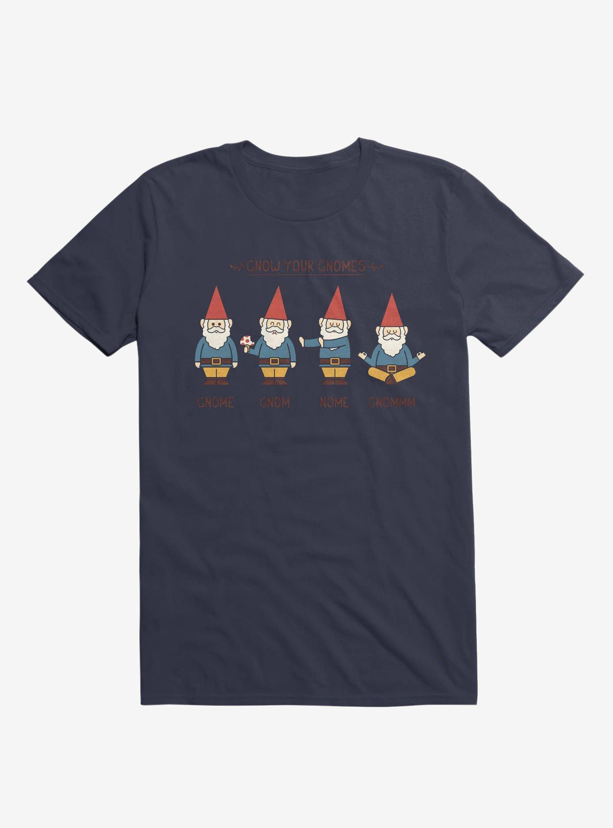 Gnow Your Gnomes Navy Blue T Shirt T Shirt Comfort Fit Daily Wear