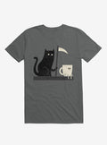 Impending Doom Cat Vs Cup Charcoal Grey T Shirt T Shirt Premium Print Daily Wear
