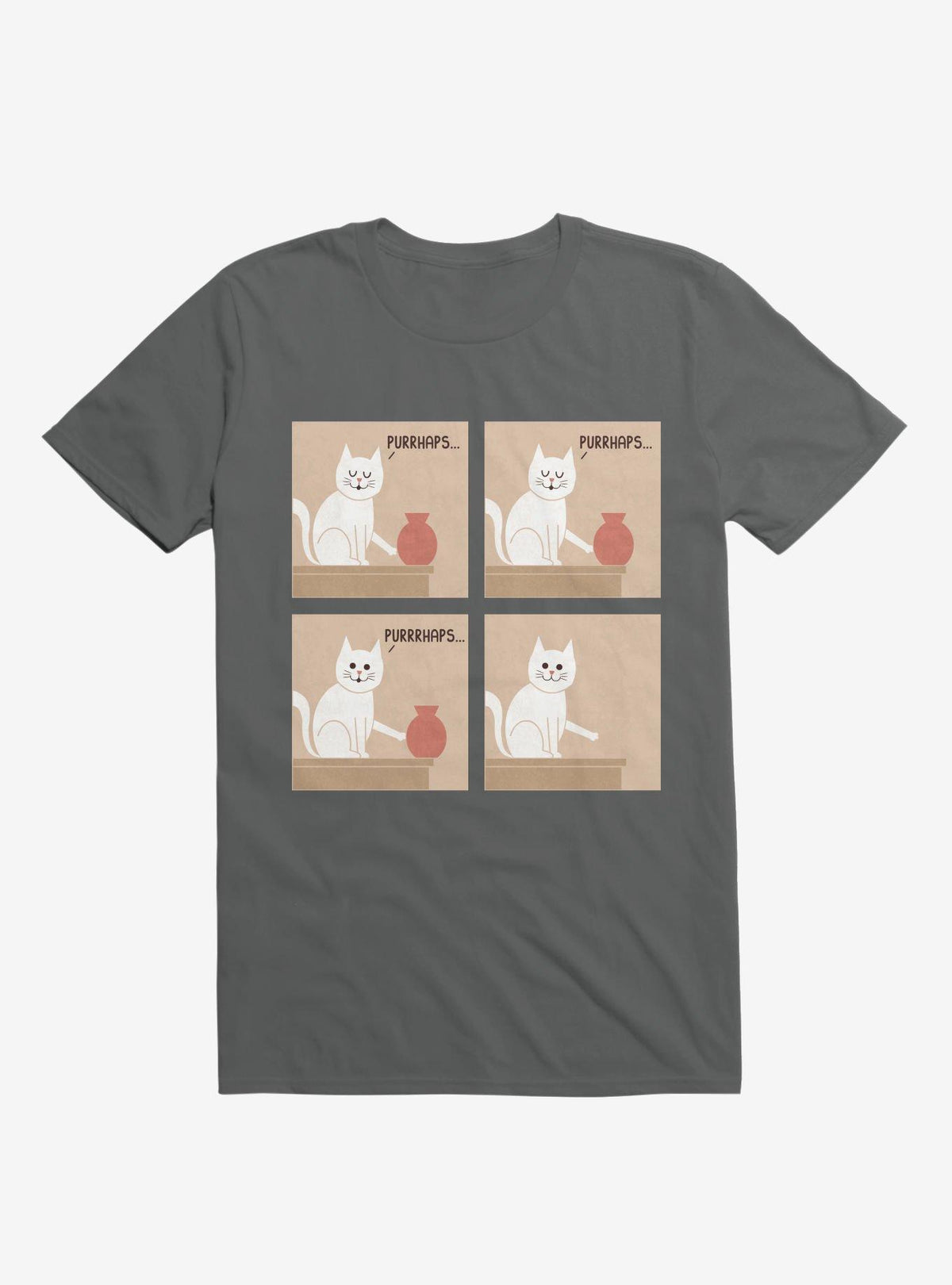 Purrhaps Mischievous Cat Charcoal Grey T Shirt T Shirt Viral TikTok Daily Wear