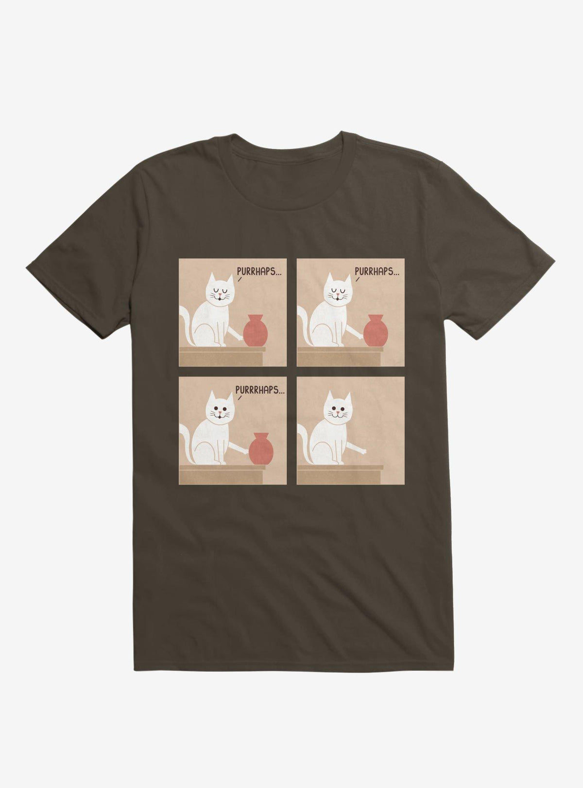 Purrhaps Mischievous Cat Brown T Shirt T Shirt Trending US Best Seller Look