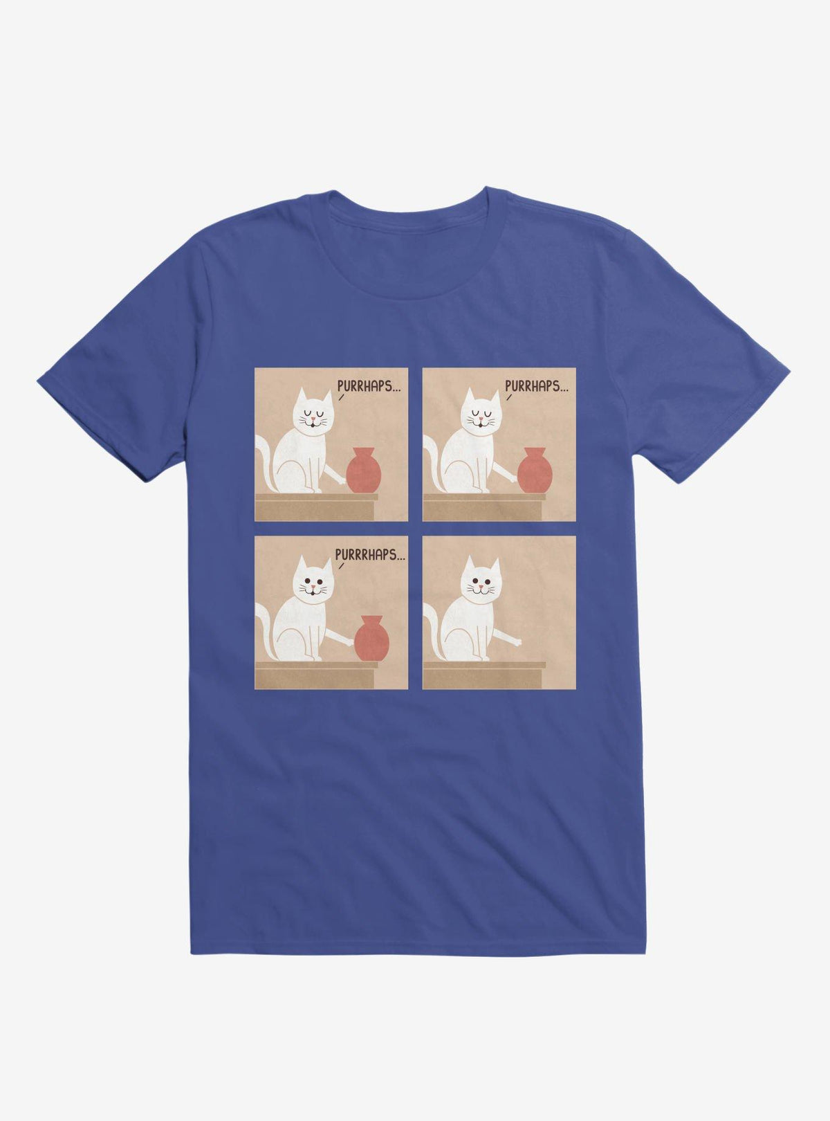 Purrhaps Mischievous Cat Royal Blue T Shirt T Shirt Streetwear Style Gift Ready
