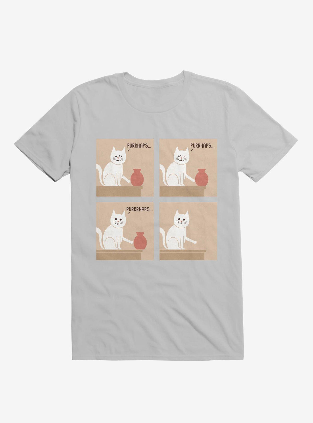 Purrhaps Mischievous Cat Ice Grey T Shirt T Shirt Trending US Best Seller Look