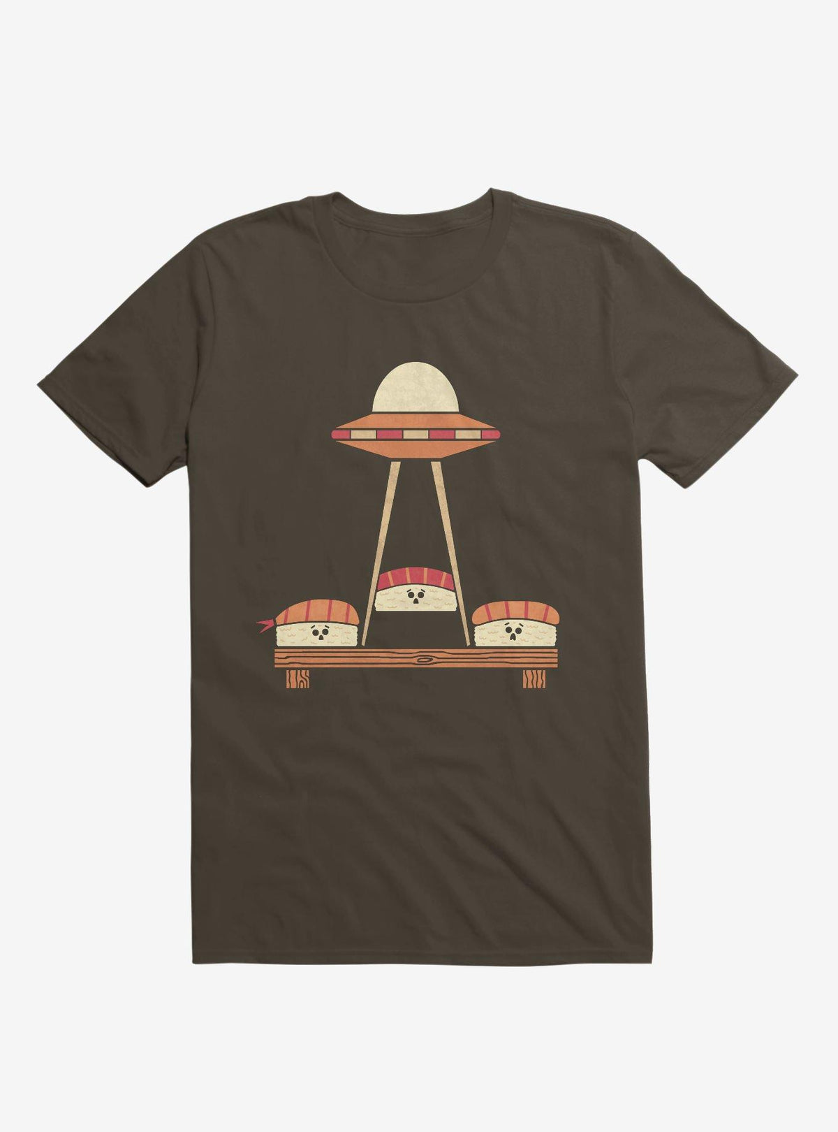 The Sushi Abduction Brown T Shirt T Shirt Premium Print Gift Ready