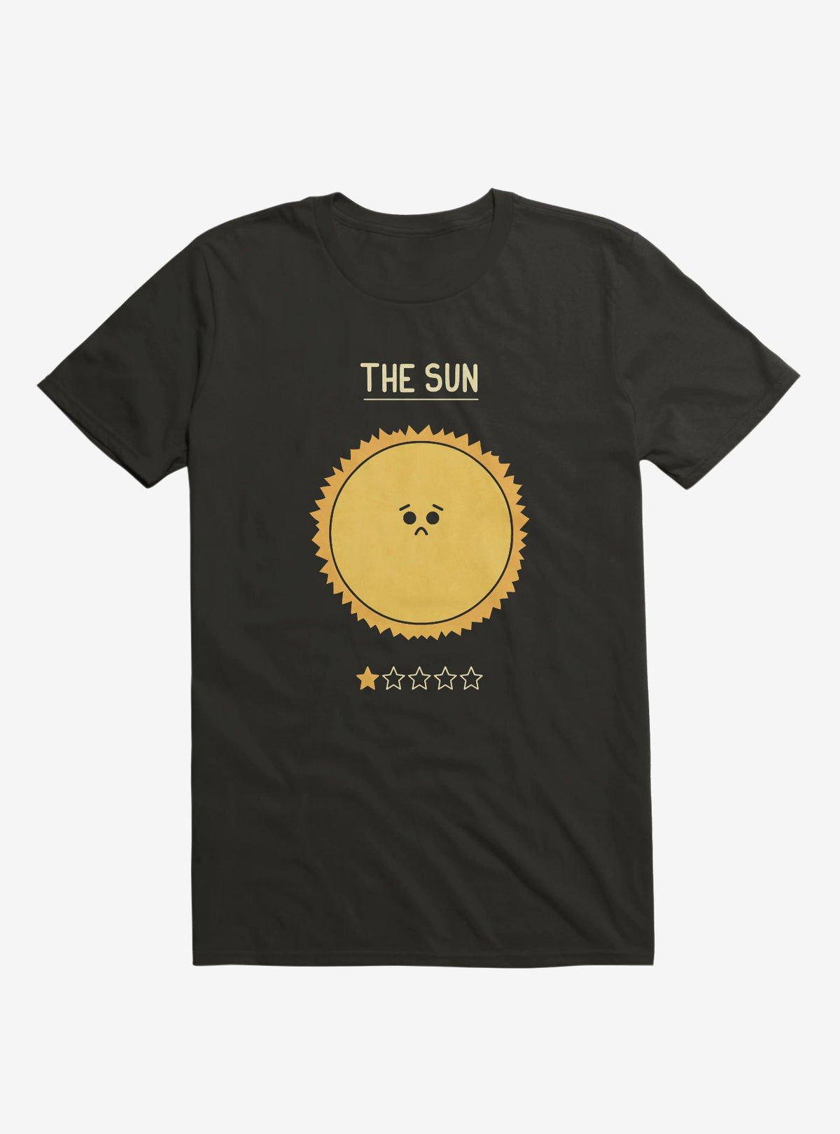 The Sun One Star Rating Black T Shirt T Shirt Streetwear Style Best Seller Look