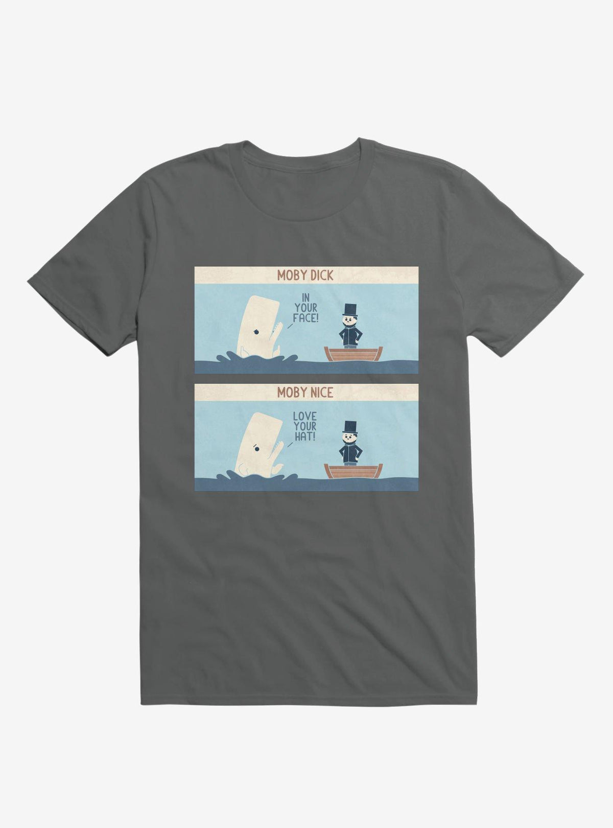 Moby Dick Moby Nice Charcoal Grey T Shirt T Shirt Comfort Fit Daily Wear