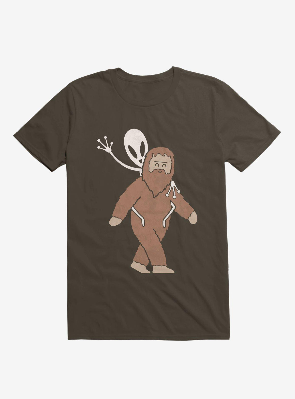 Alien And Sasquatch Piggyback Brown T Shirt T Shirt High Search Demand Best Seller Look