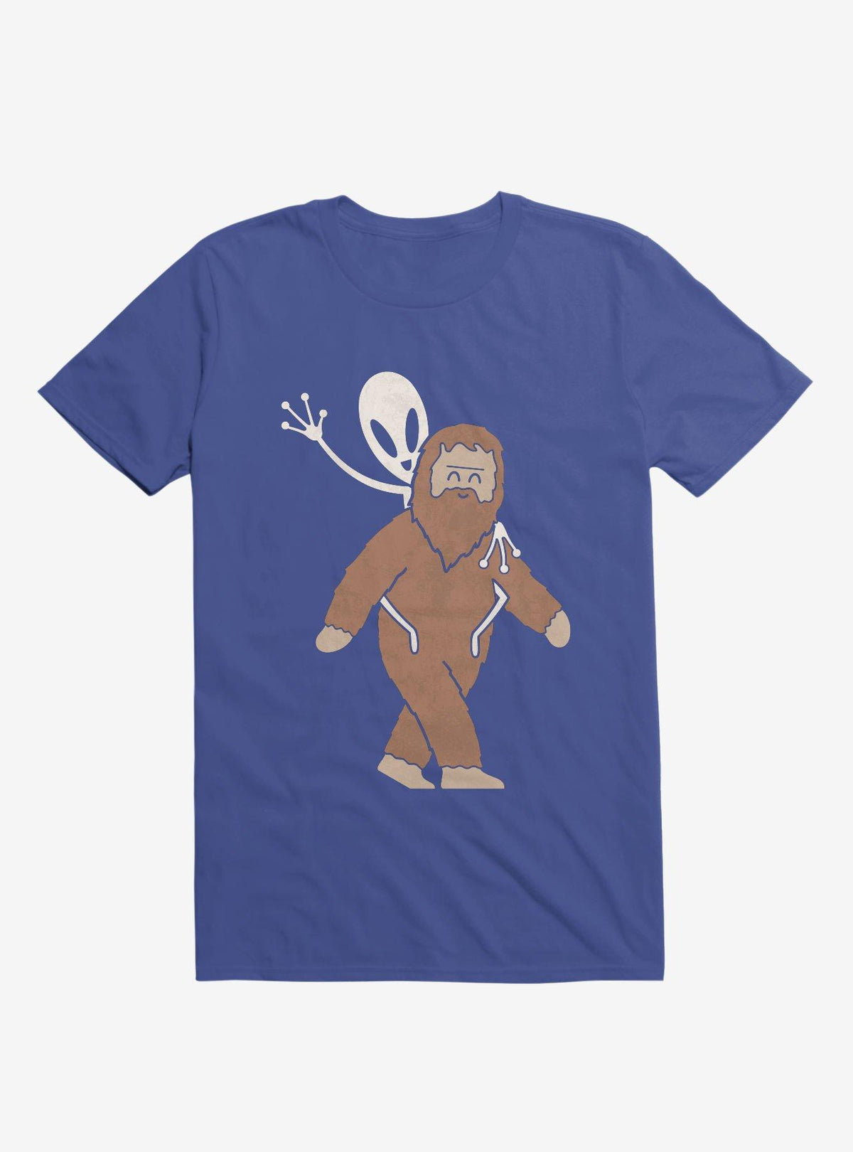 Alien And Sasquatch Piggyback Royal Blue T Shirt T Shirt Premium Print Gift Ready