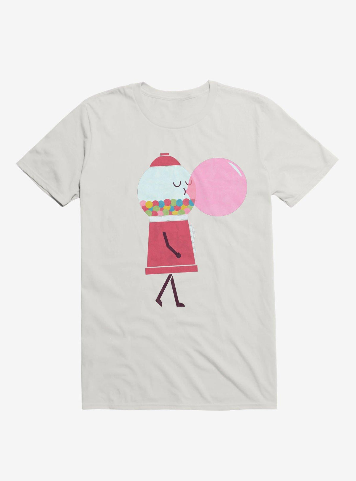 Bubblegum Blowing A Bubble White T Shirt T Shirt Streetwear Style Daily Wear