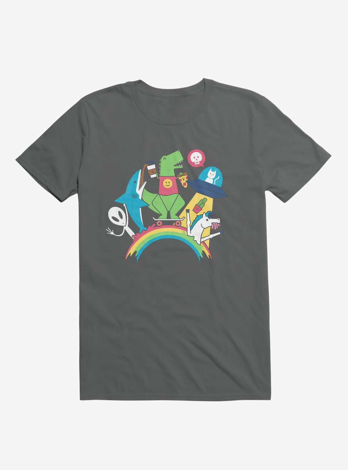 FTW Rainbow Party Charcoal Grey T Shirt T Shirt Viral TikTok Daily Wear