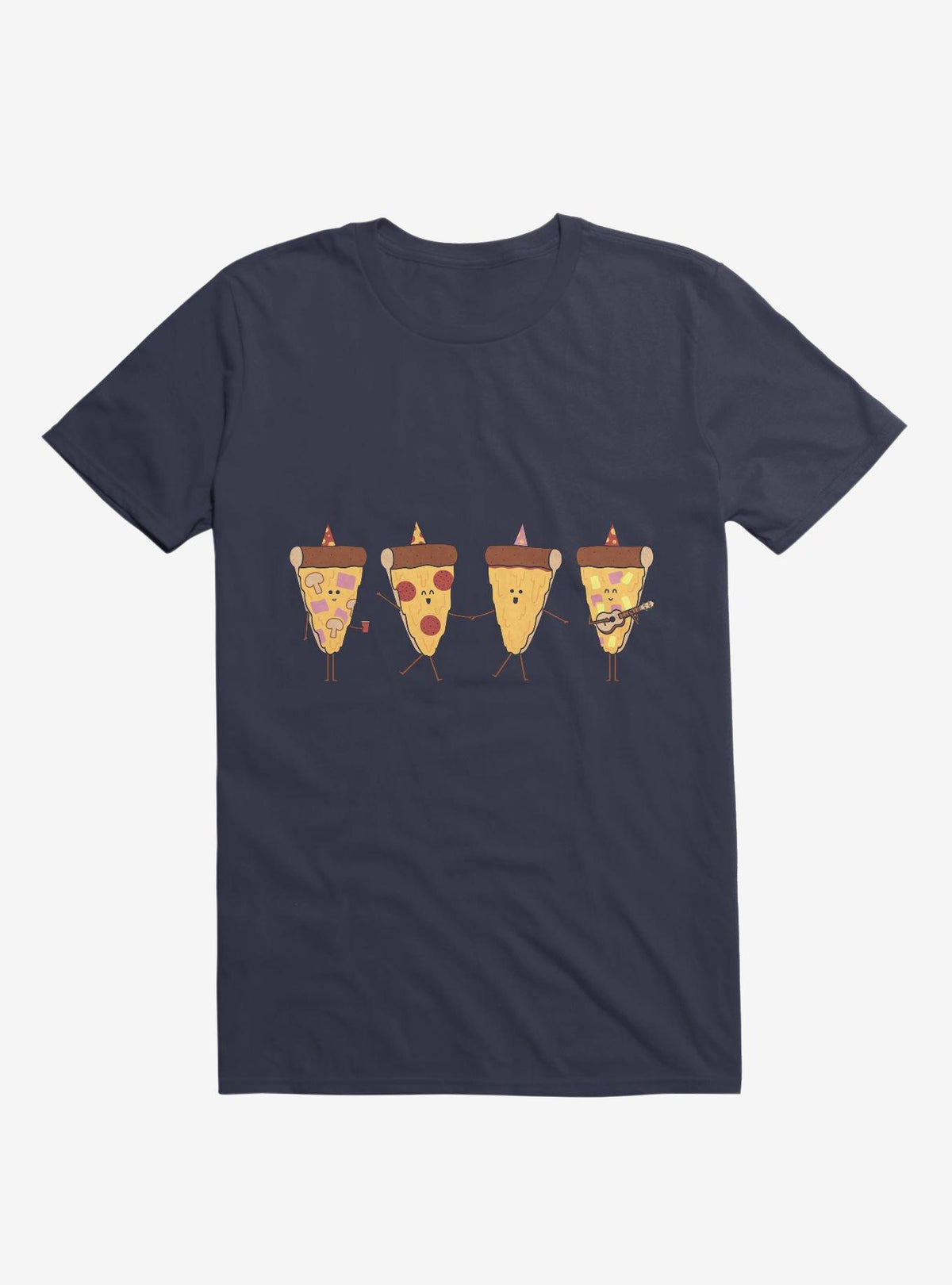 Pizza Slice Party Navy Blue T Shirt T Shirt Premium Print Funny Quote