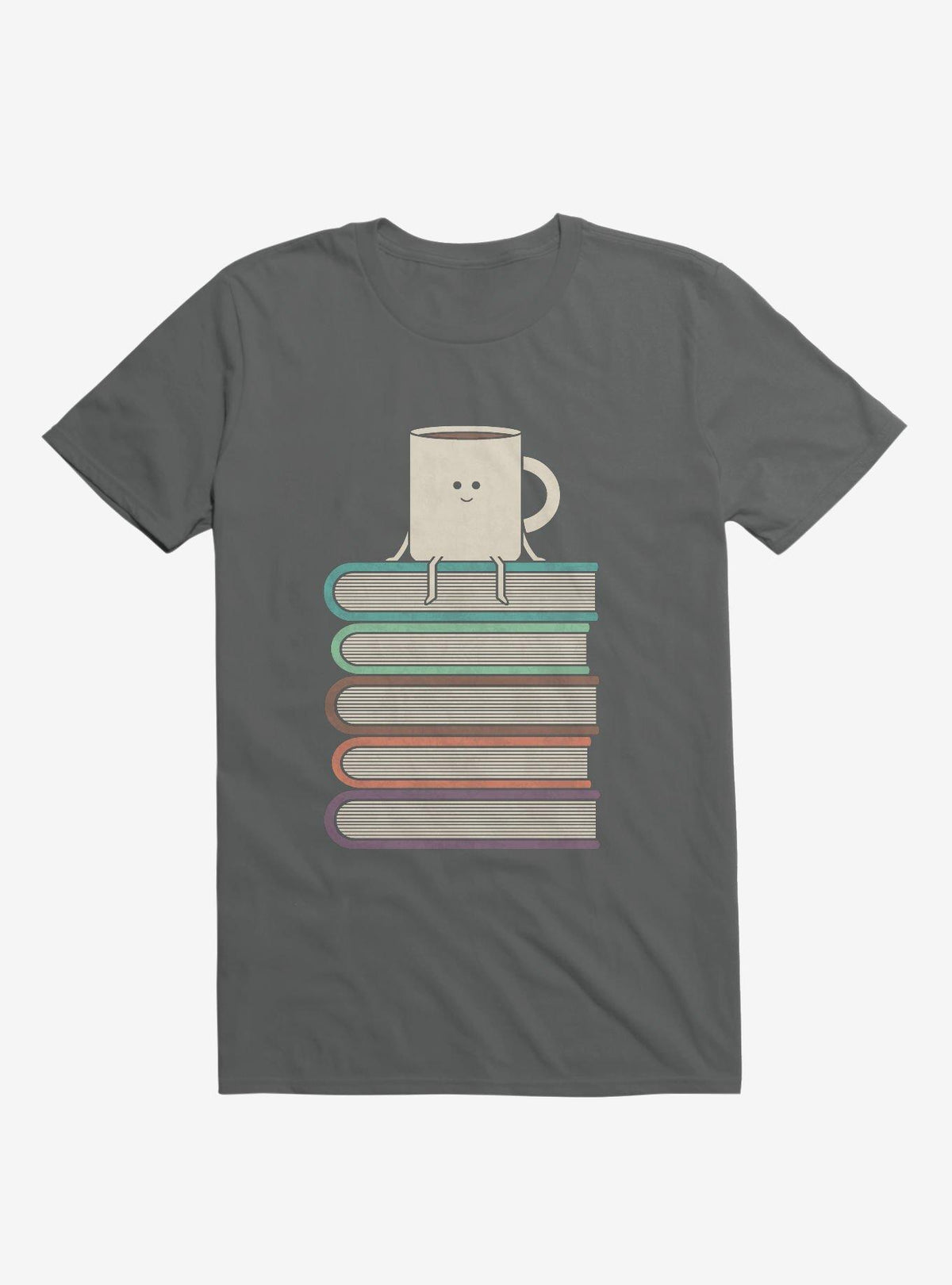 Top Of The World Cup On Books Charcoal Grey T Shirt T Shirt Comfort Fit Best Seller Look
