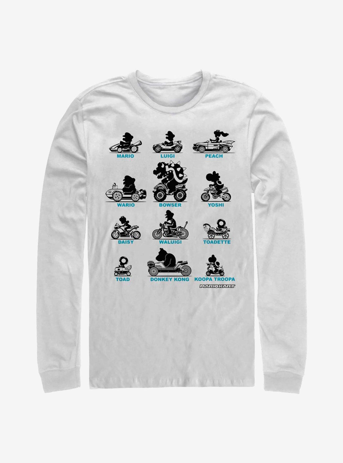 retro platform gamer Kart Silhouettes Long-Sleeve T-Shirt