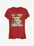 space adventure The Mandalorian Christmas The Child Girls T-Shirt