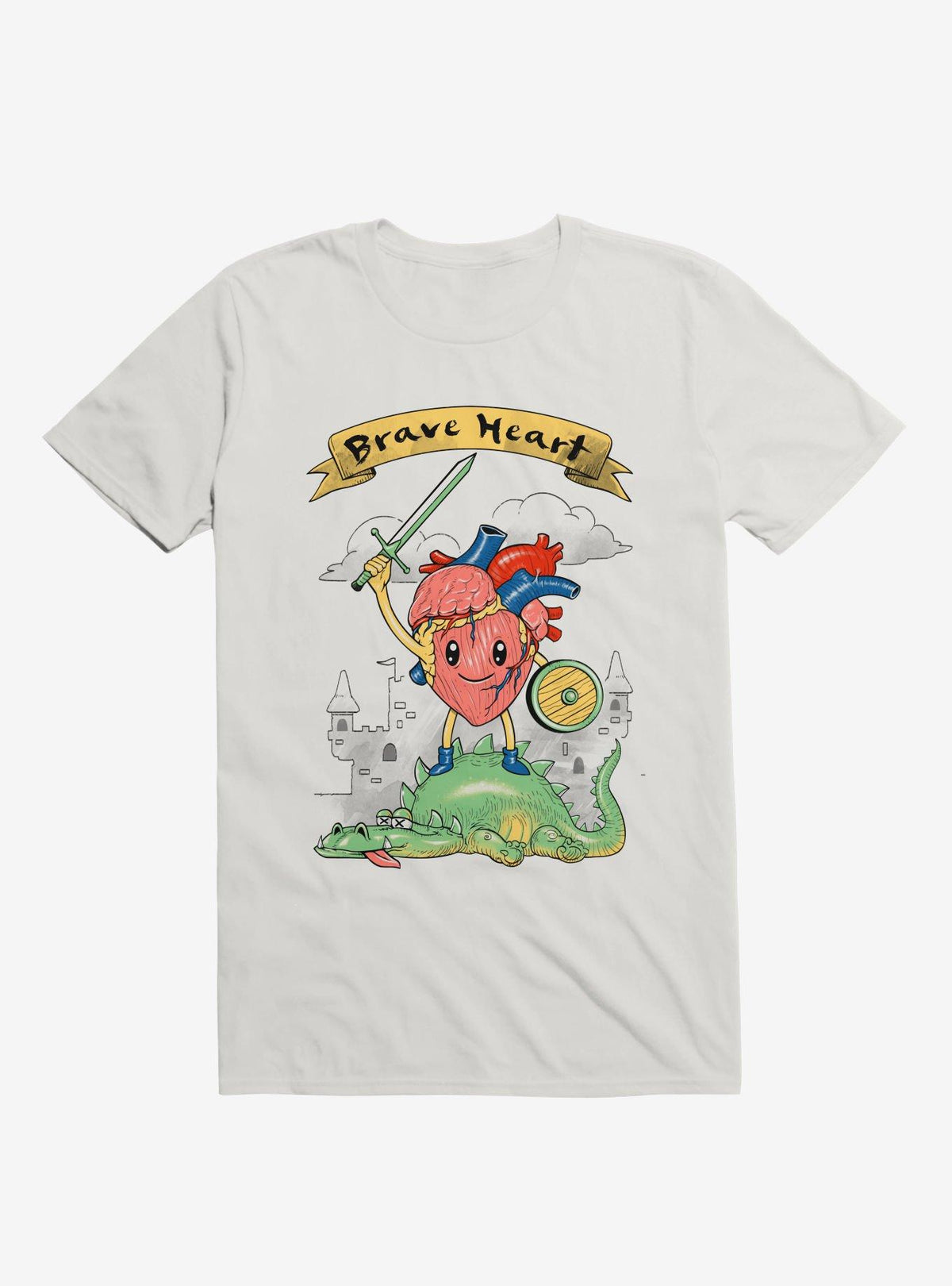 Brave Heart Knight White T Shirt T Shirt High Search Demand Daily Wear