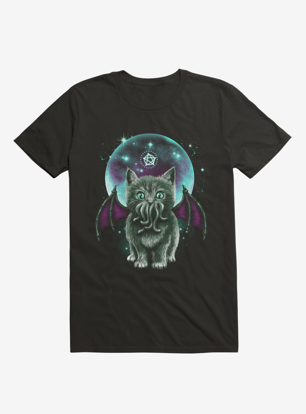 Cosmic Purrrcraft Black T Shirt T Shirt Streetwear Style Daily Wear