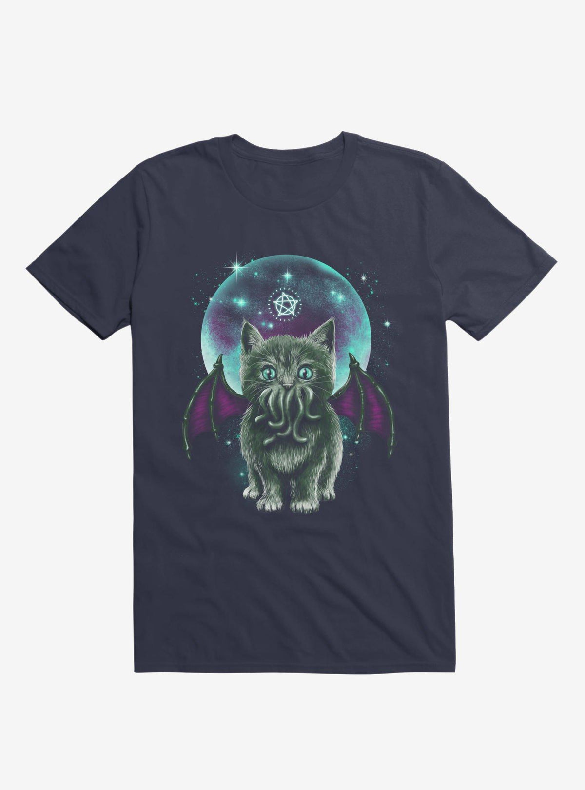 Cosmic Purrrcraft Navy Blue T Shirt T Shirt Comfort Fit Gift Ready