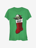 space adventure Christmas Stocking Nice Yoda Girls T-Shirt