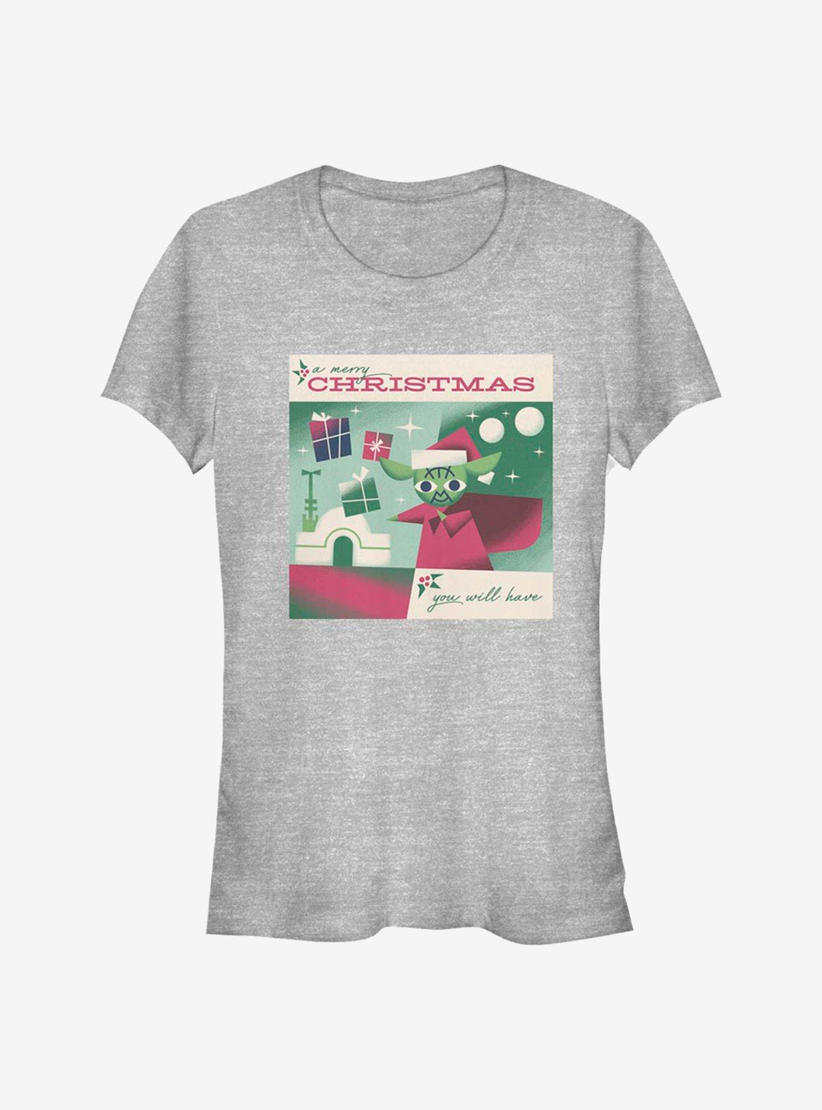 space adventure Merry Yoda Christmas Girls T-Shirt