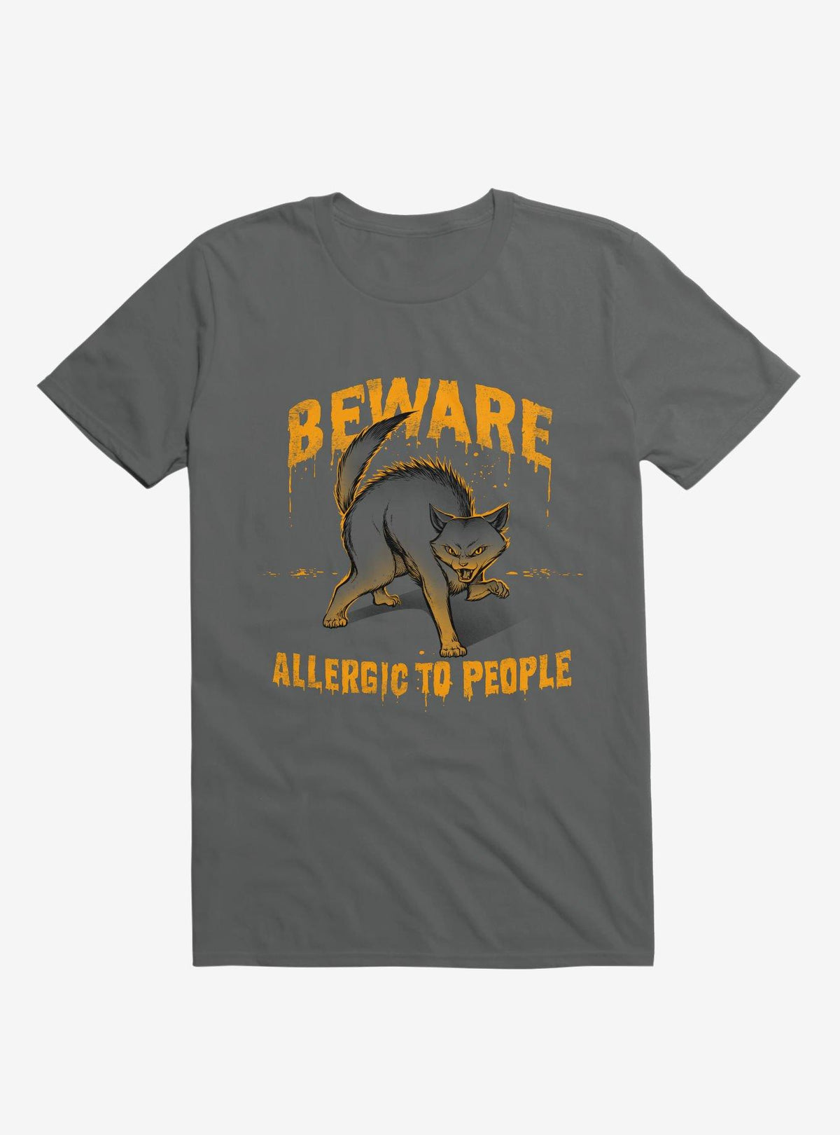 Beware Allergic To People Cat Charcoal Grey T Shirt T Shirt Comfort Fit Humor Gift