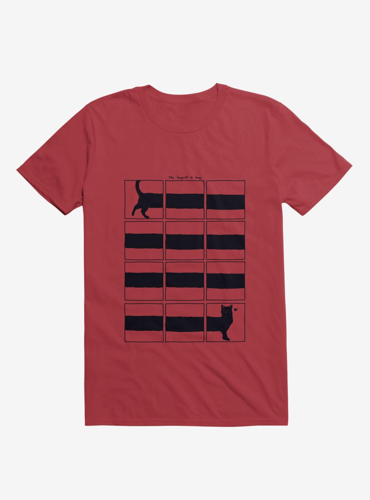 The Longcat Is Long Red T Shirt T Shirt Comfort Fit Best Seller Look