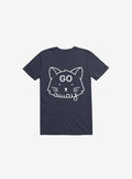 Go Away Cat Navy Blue T Shirt T Shirt Comfort Fit Daily Wear
