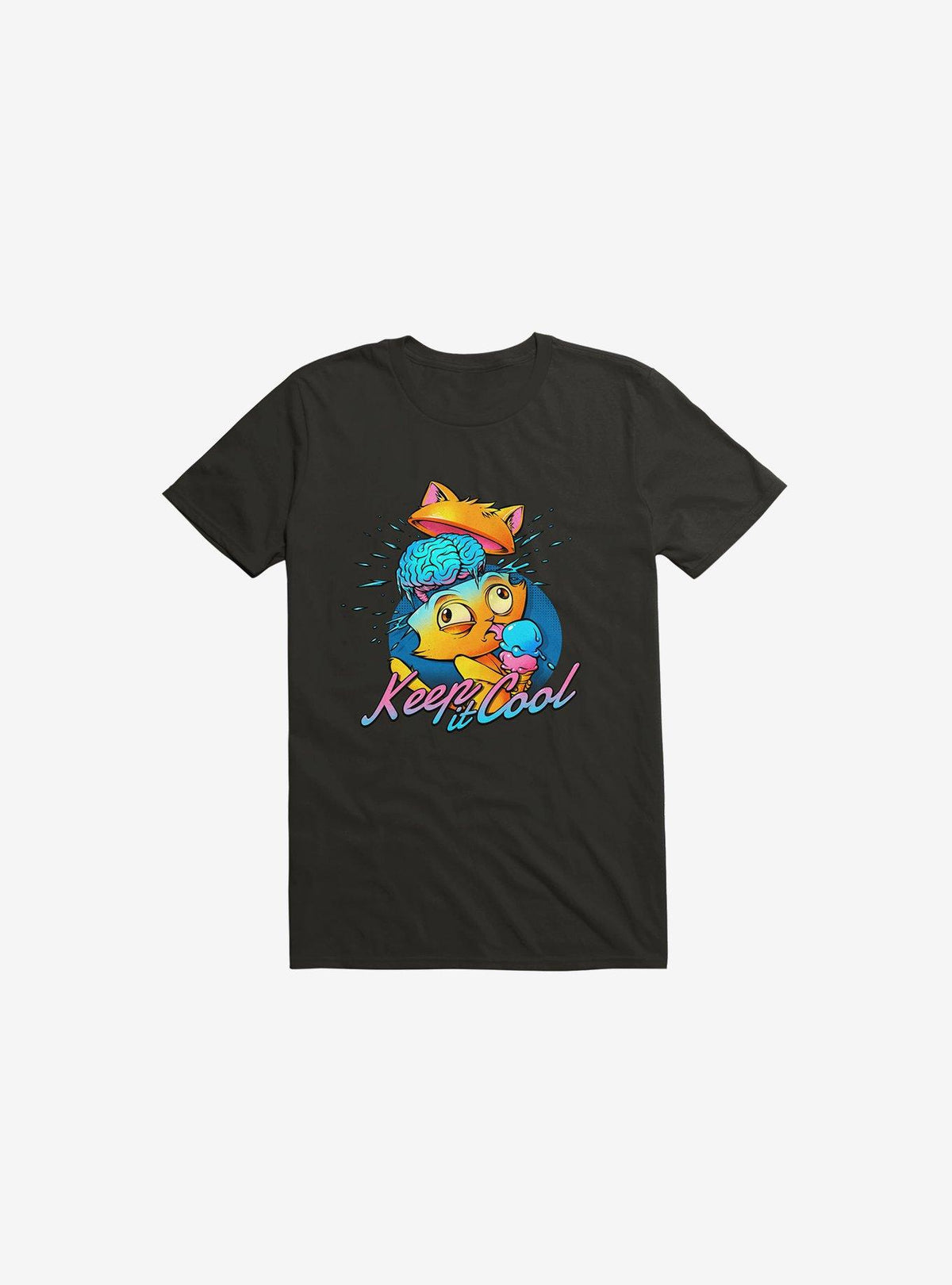 Keep It Cool Cat Black T Shirt T Shirt Viral TikTok Funny Quote