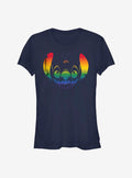 island alien duo cute blue alien Face Rainbow Pride T-Shirt