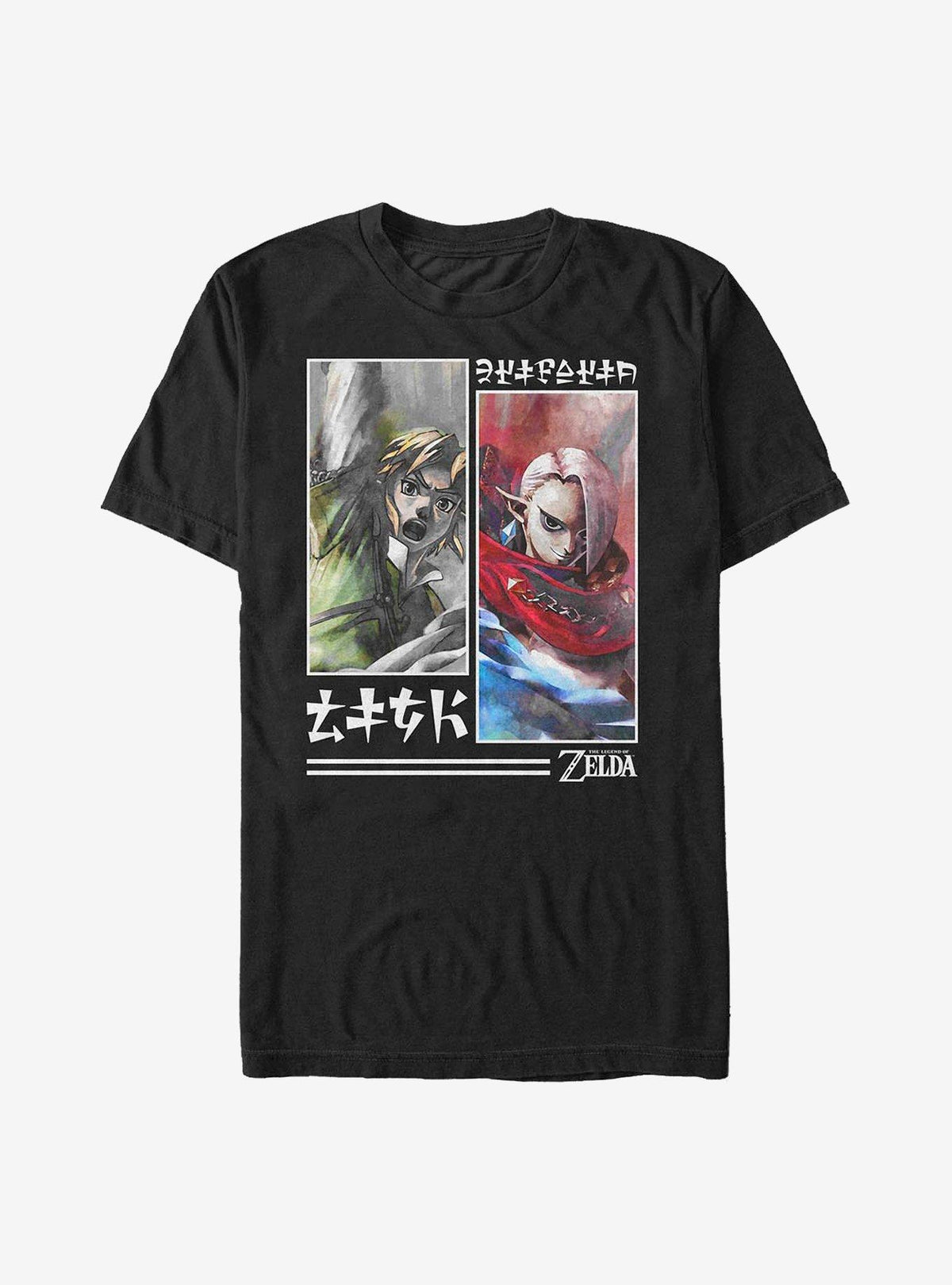 Nintendo fantasy adventure Link Paneled T-Shirt