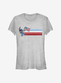 island alien duo Flag cute blue alien Girls T-Shirt