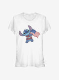 island alien duo Tropical cute blue alien Flag Girls T-Shirt