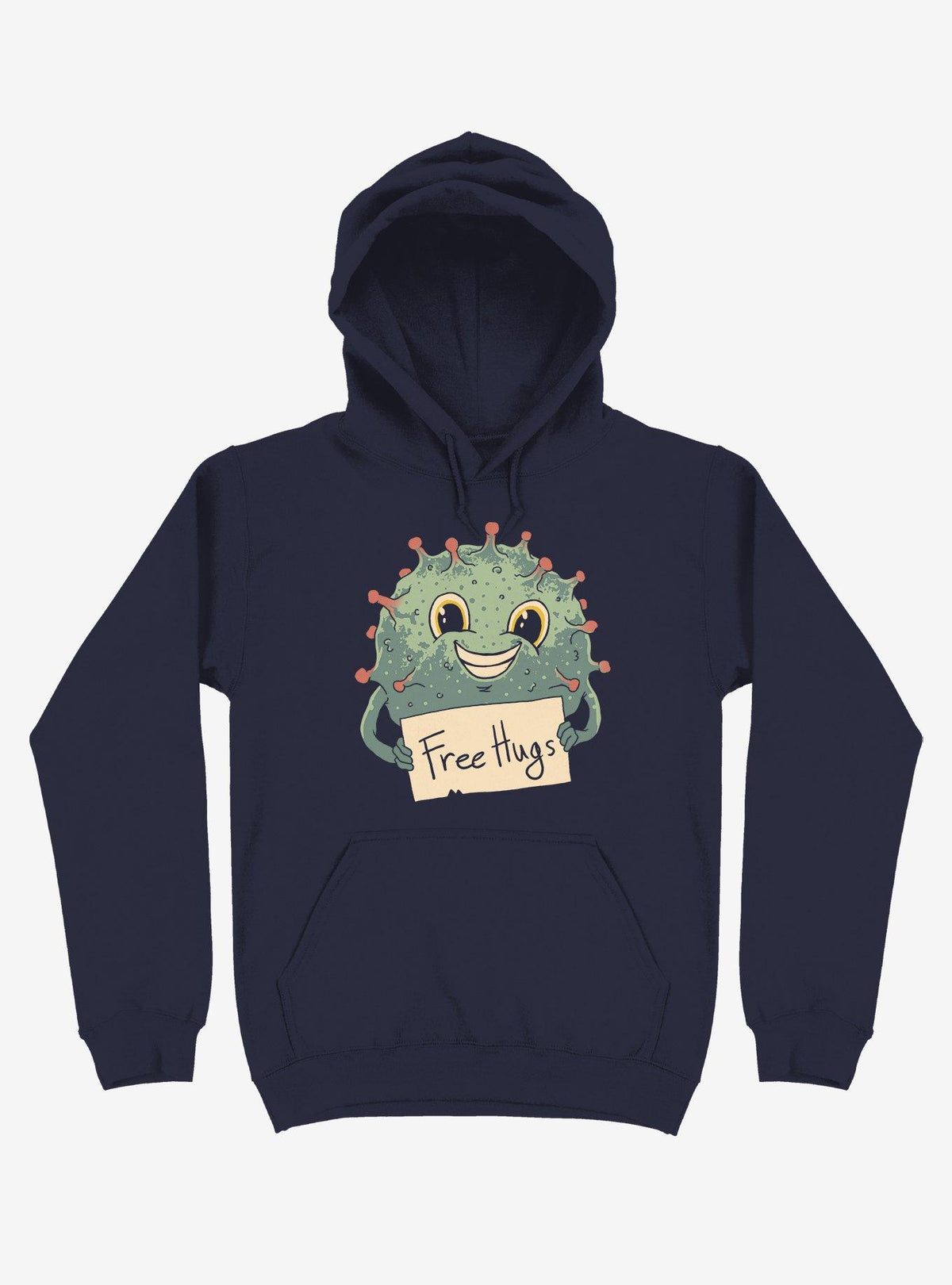 Free Virus Hugs Navy Blue Hoodie