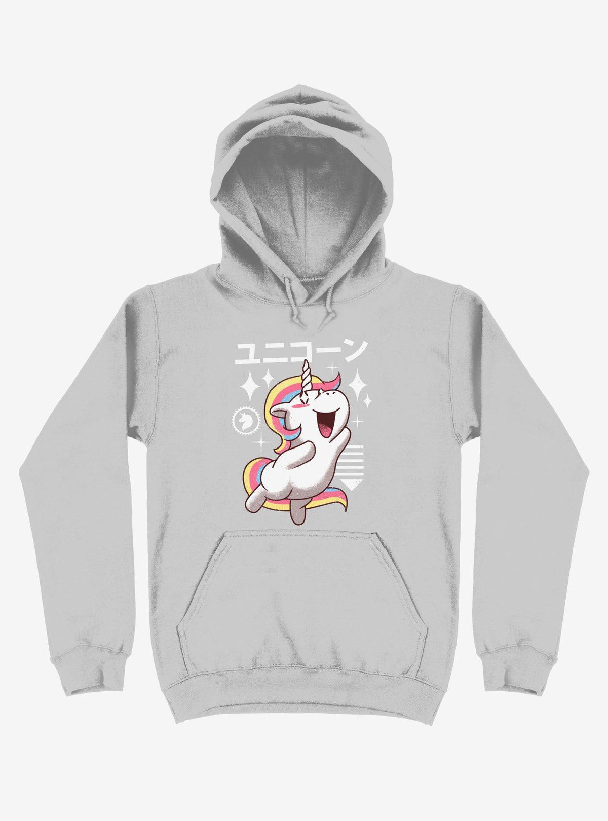 Kawaii Unicorn Silver Hoodie