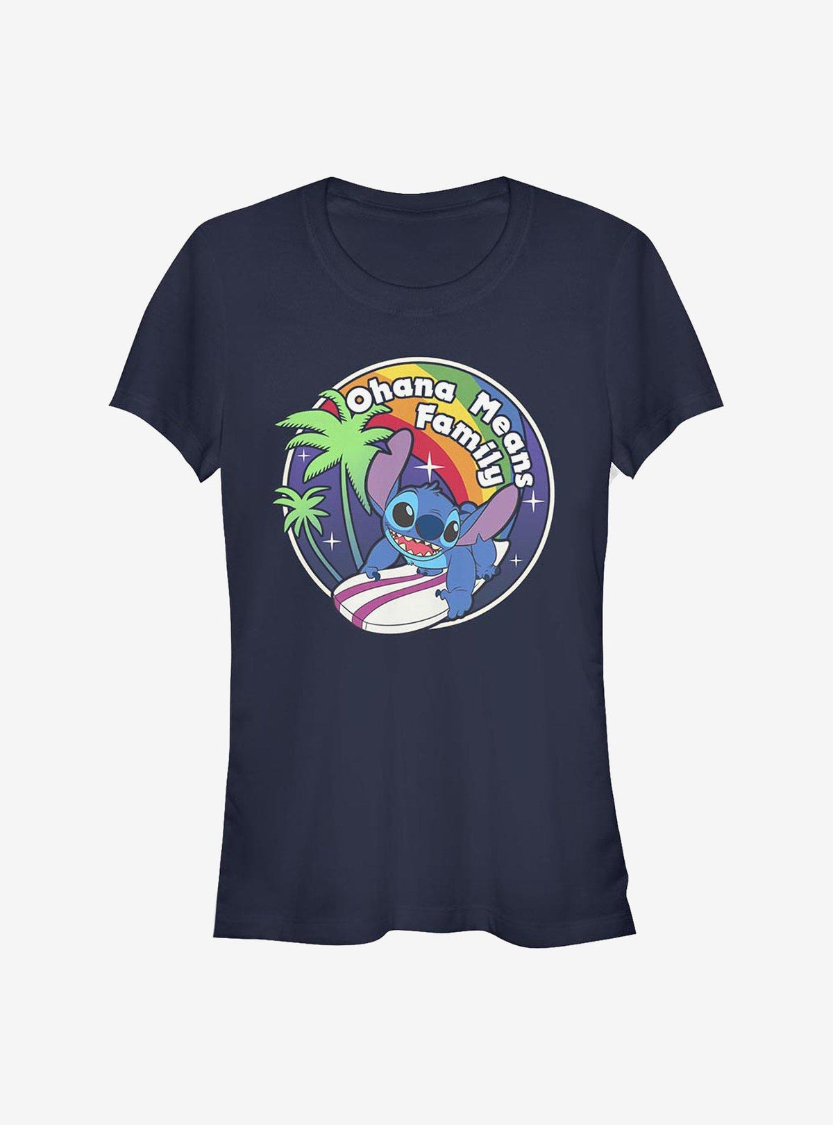 island alien duo Rainbow Ohana Means Family Girls T-Shirt