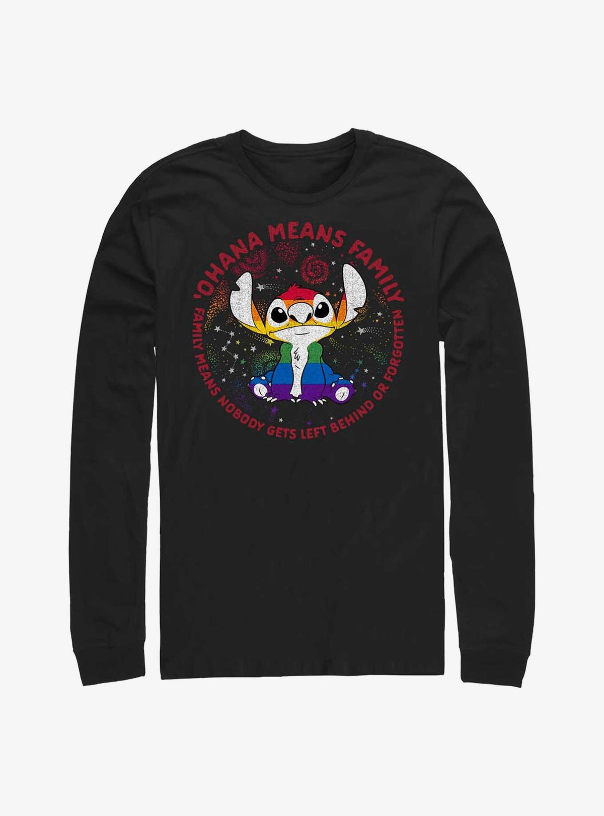 island alien duo Ohana Means Family Rainbow Pride Long-Sleeve T-Shirt