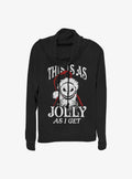 spooky holiday This Is As Jolly As I Get Santa Jack Cowlneck Long-Sleeve Girls T-Shirt